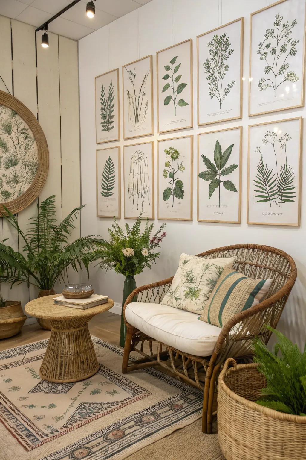Botanical prints add a touch of nature's beauty to your home.