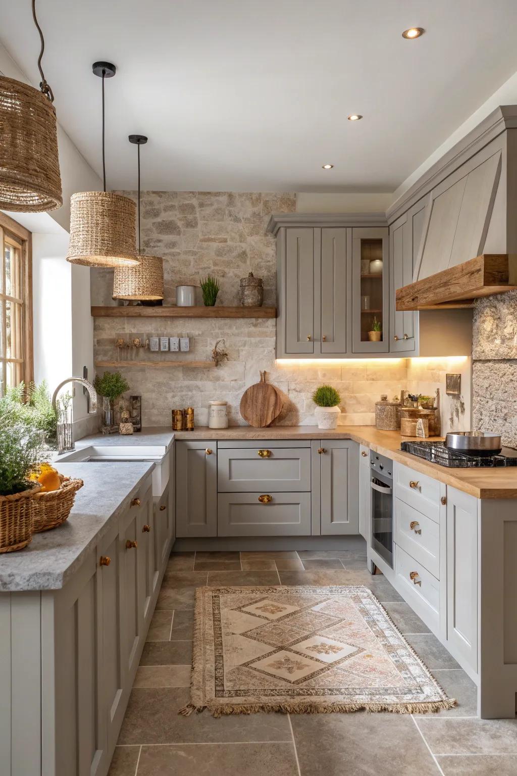 A kitchen showcasing a soothing neutral palette, perfect for a timeless aesthetic.