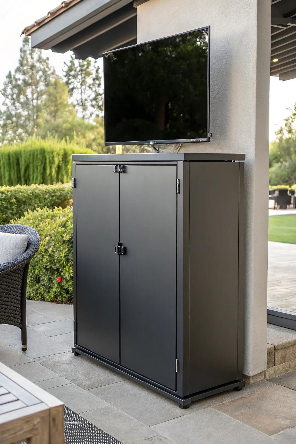 Defy the elements with style: Your ultimate weatherproof TV solution.