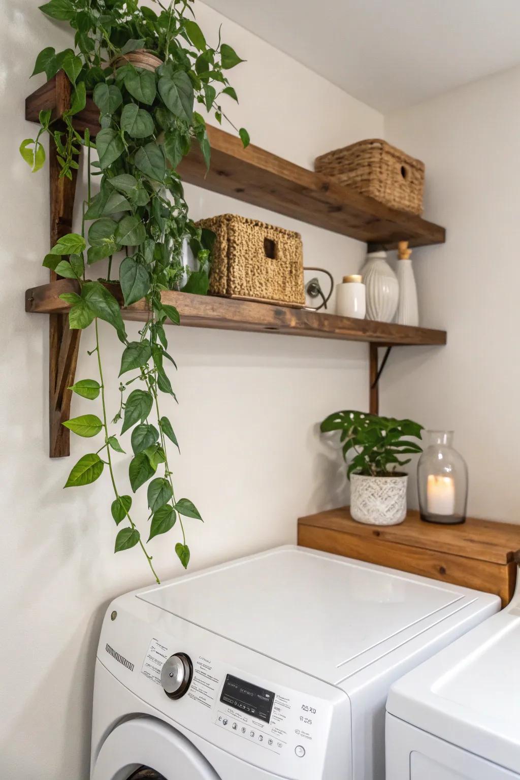 Transform your laundry space with simple, stylish touches. 🌿✨ #LaundryRoomRefresh #ScandiBohoStyle