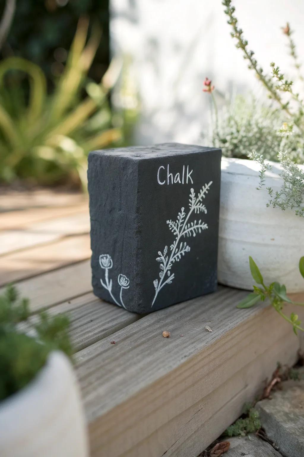 Transform your garden with chic chalkboard paint labels that add a personal touch to your greenery.