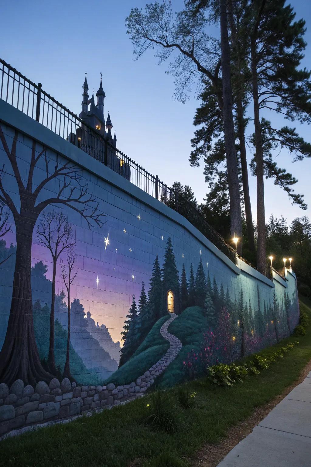 Transform your garden with a touch of magic; let your walls tell a fairy tale.