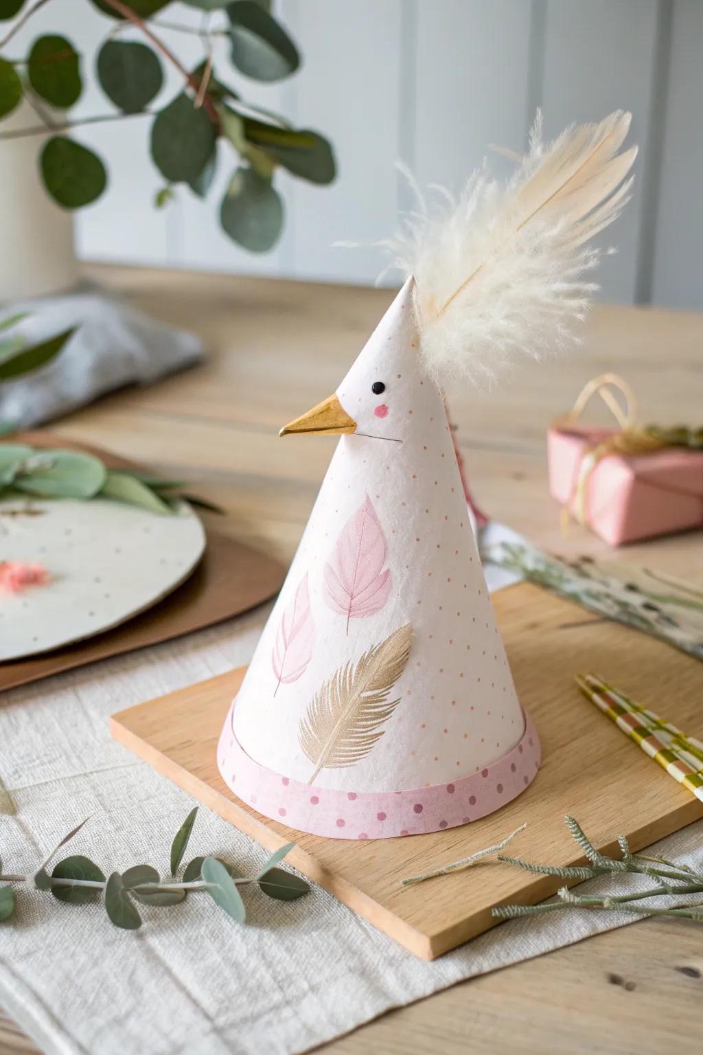Quack up your party with these charming paper duck hats, blending Scandinavian simplicity with a boho twist!