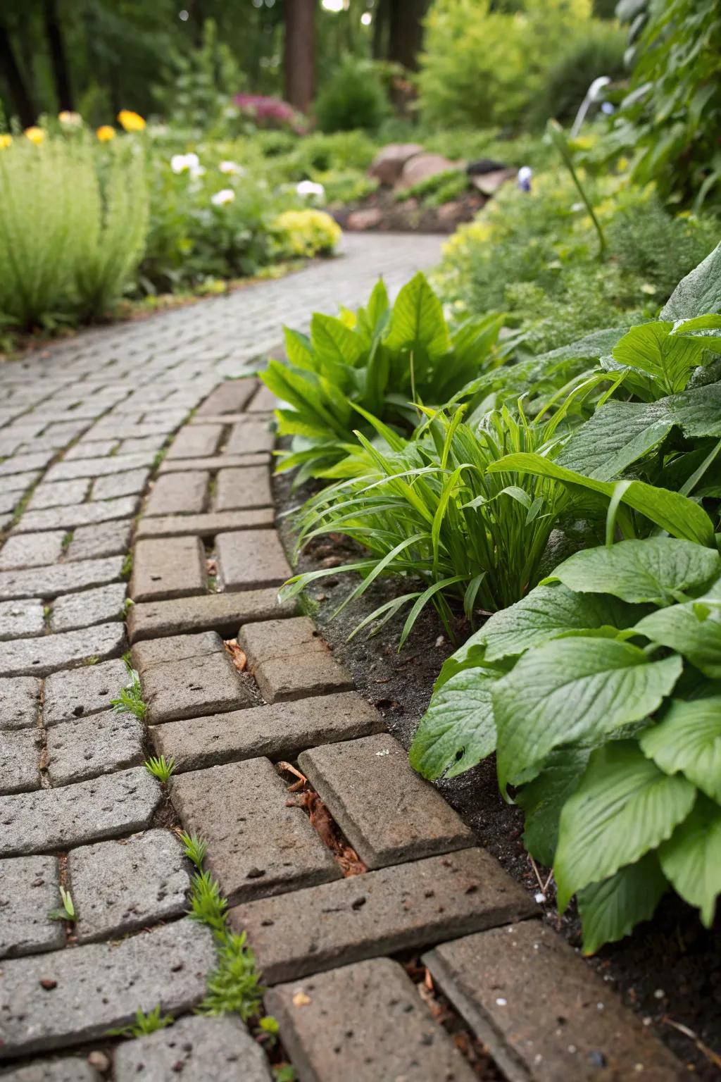 Enhance your garden with stylish, eco-friendly permeable pavers perfect for those wet Austin days.
