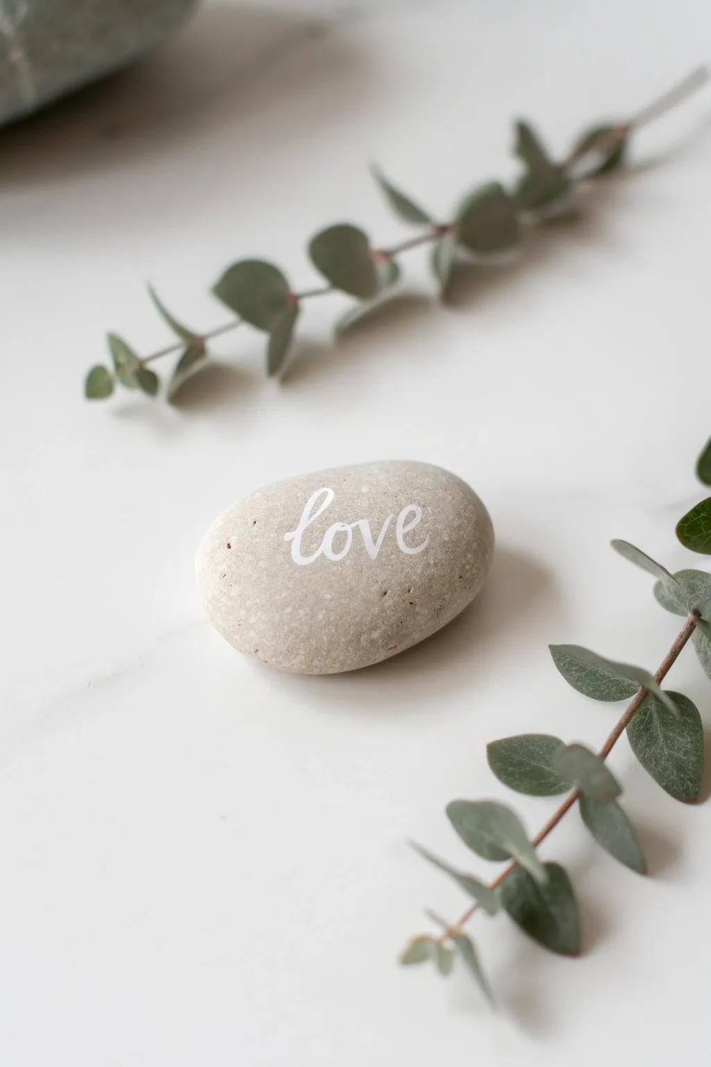 Embrace simplicity with heartfelt pebble art that speaks volumes.
