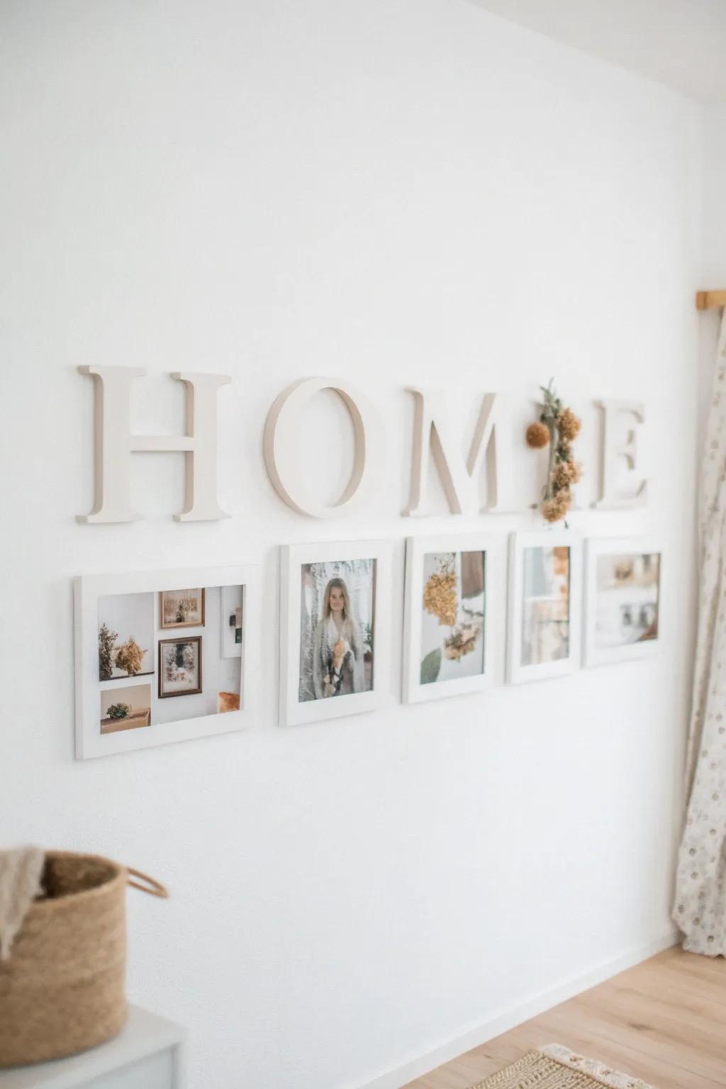 Craft your own 'HOME' with a touch of nature and simplicity. Perfect for a cozy, minimalist vibe.