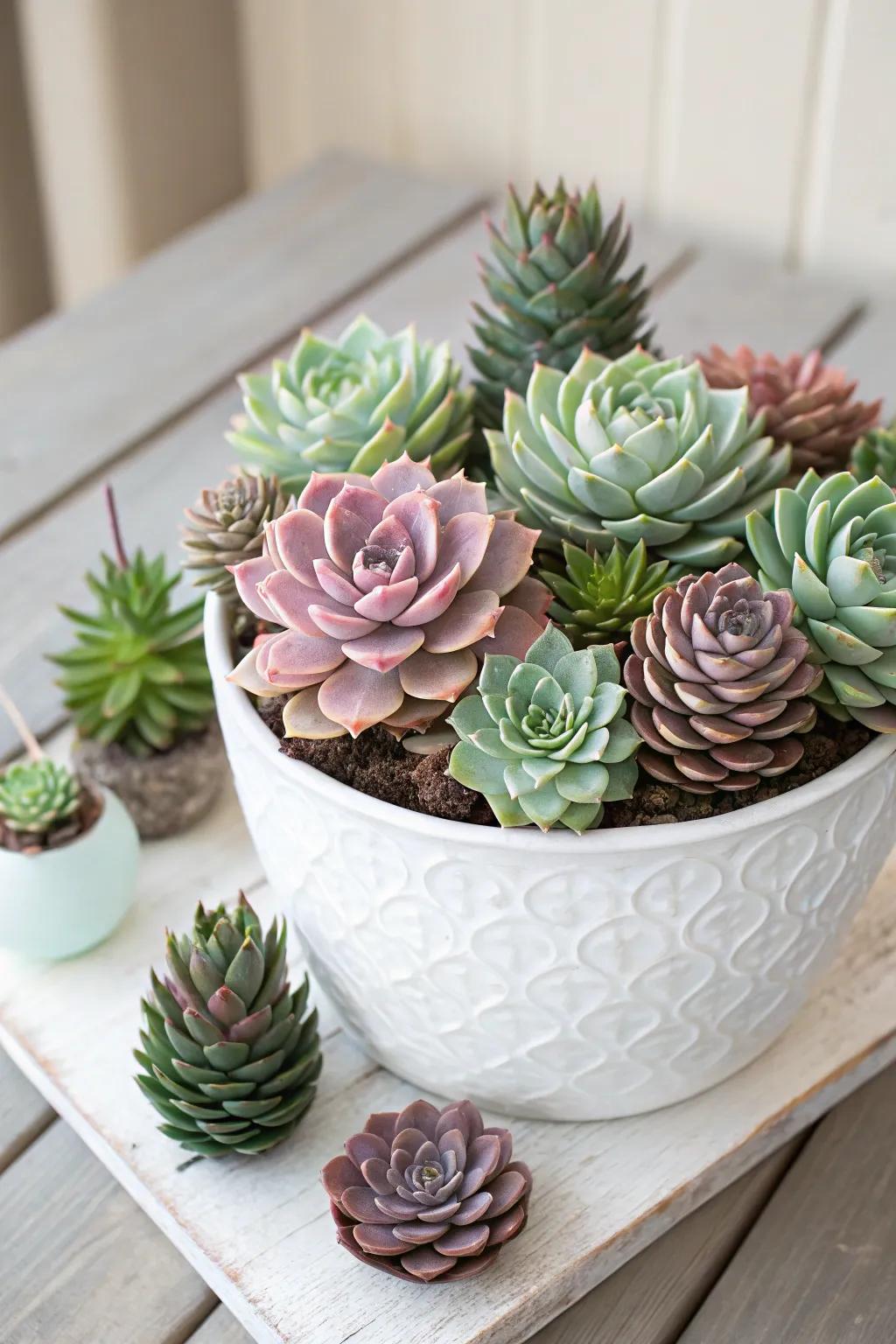 Transform pine cones into a stunning, maintenance-free succulent garden that adds a touch of nature and artistry to your home decor.