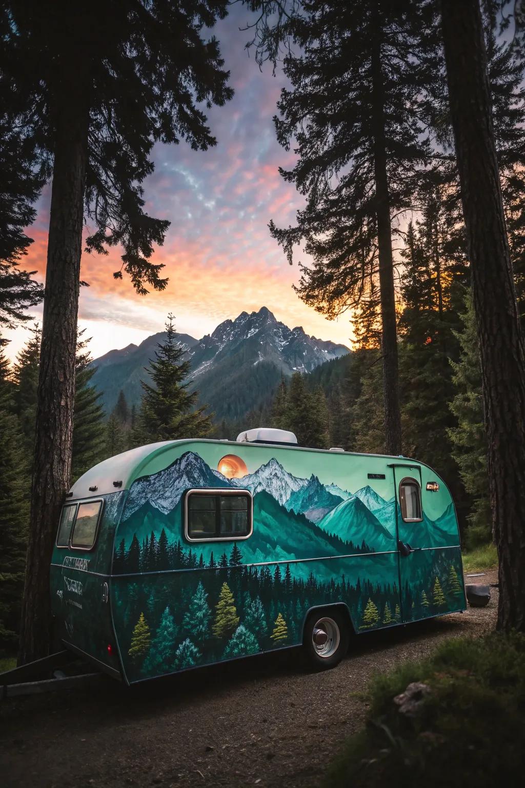 Transform your journey with a breathtaking nature-inspired camper design.