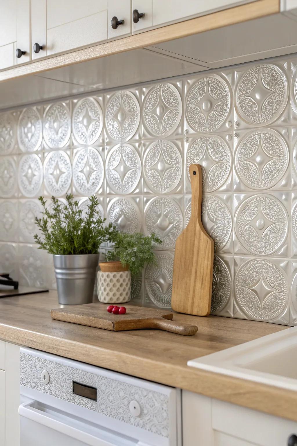 Transform your kitchen with the elegance and versatility of magnetic tin tiles. Perfect for the organized minimalist!