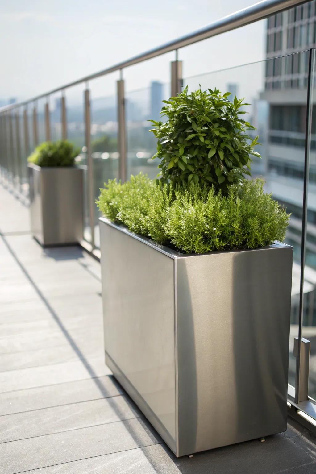 Elevate your garden space with chic sheet metal planters for a modern touch.