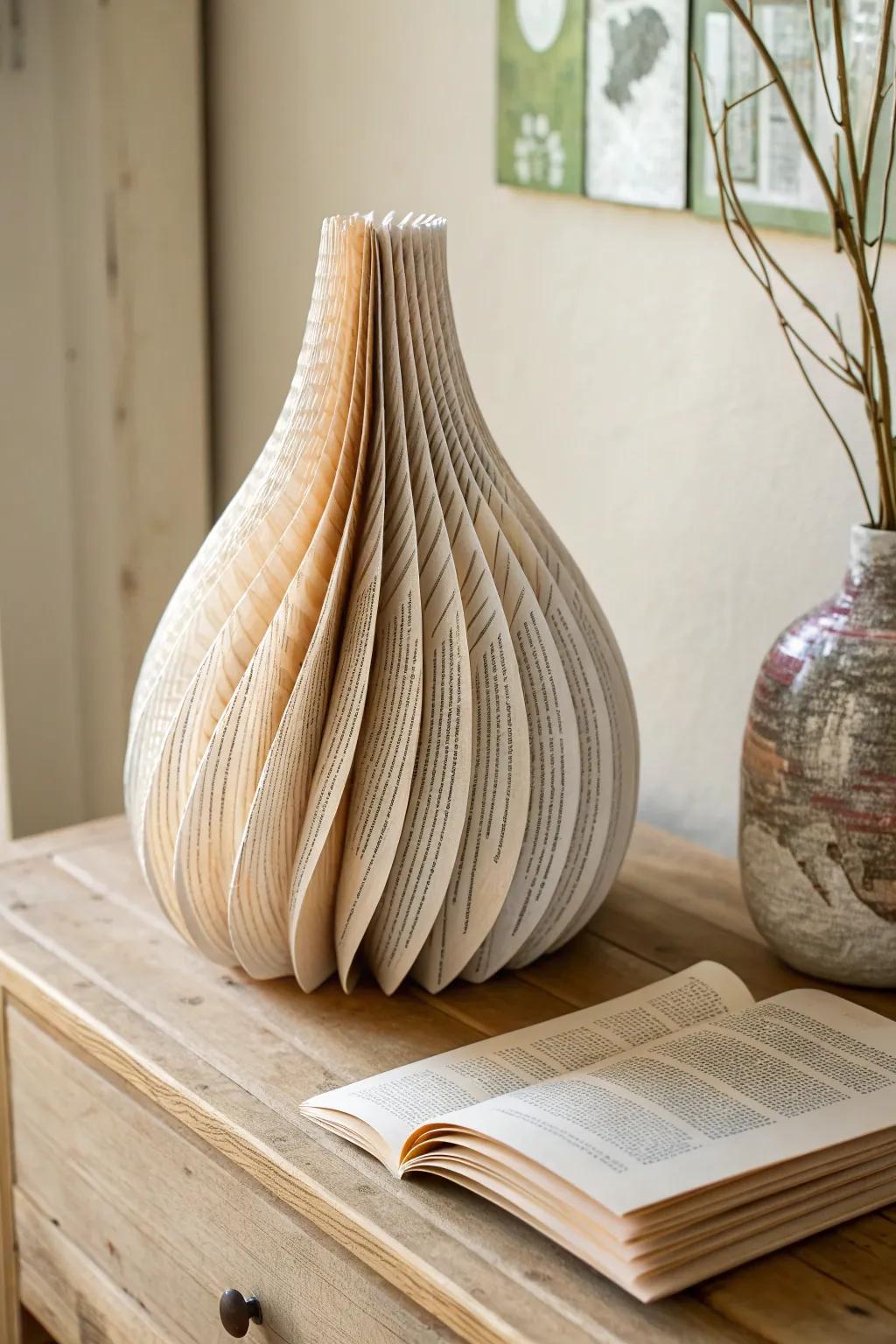 Breathing new life into pages: Discover the art of upcycled paper sculptures.