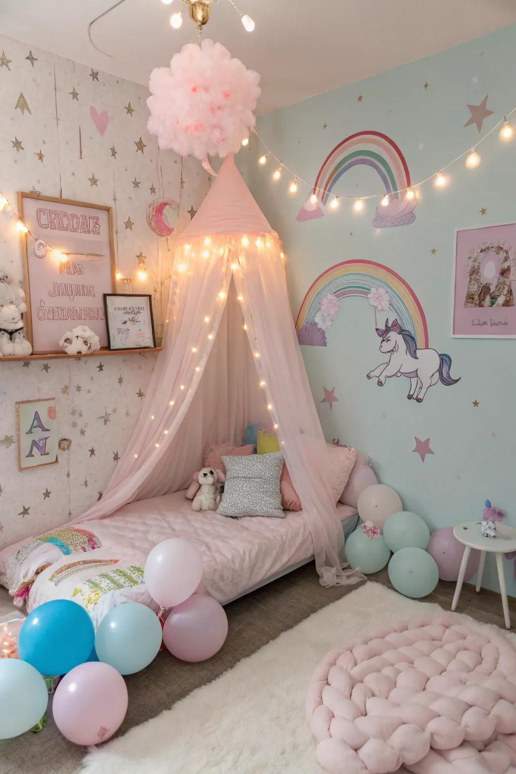 Enter a mystical realm with a magical Unicorn-themed sleepover.