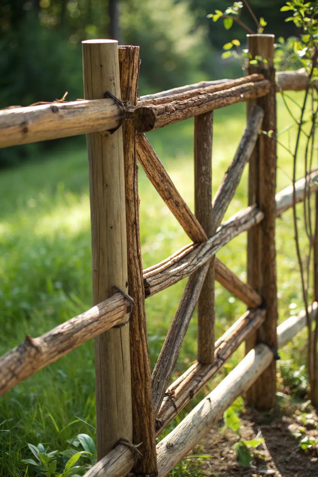 Elevate your outdoor space with a framed stick fence that combines strength and style.