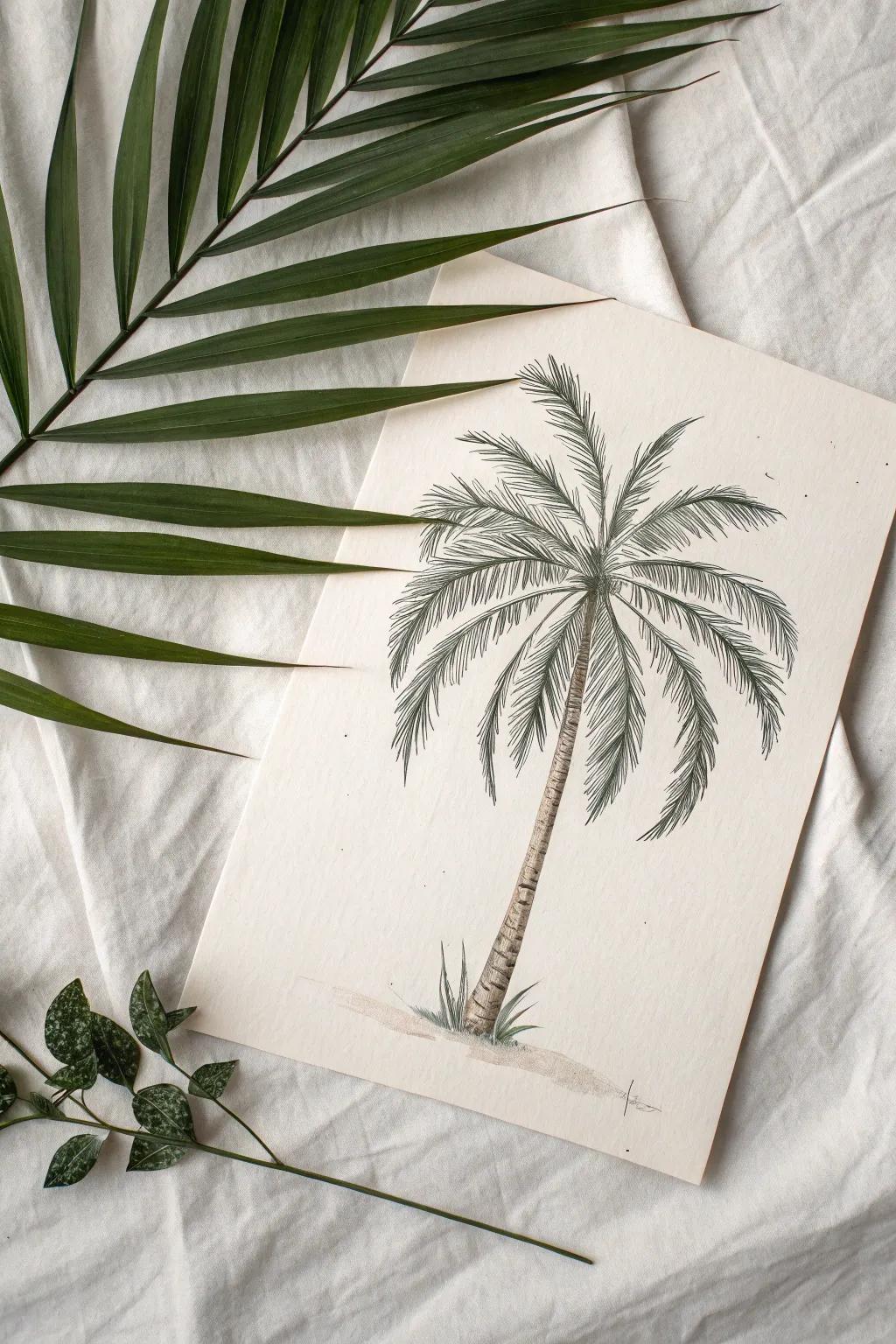 Embrace the serene sway of a palm paradise, where simplicity meets natural elegance.