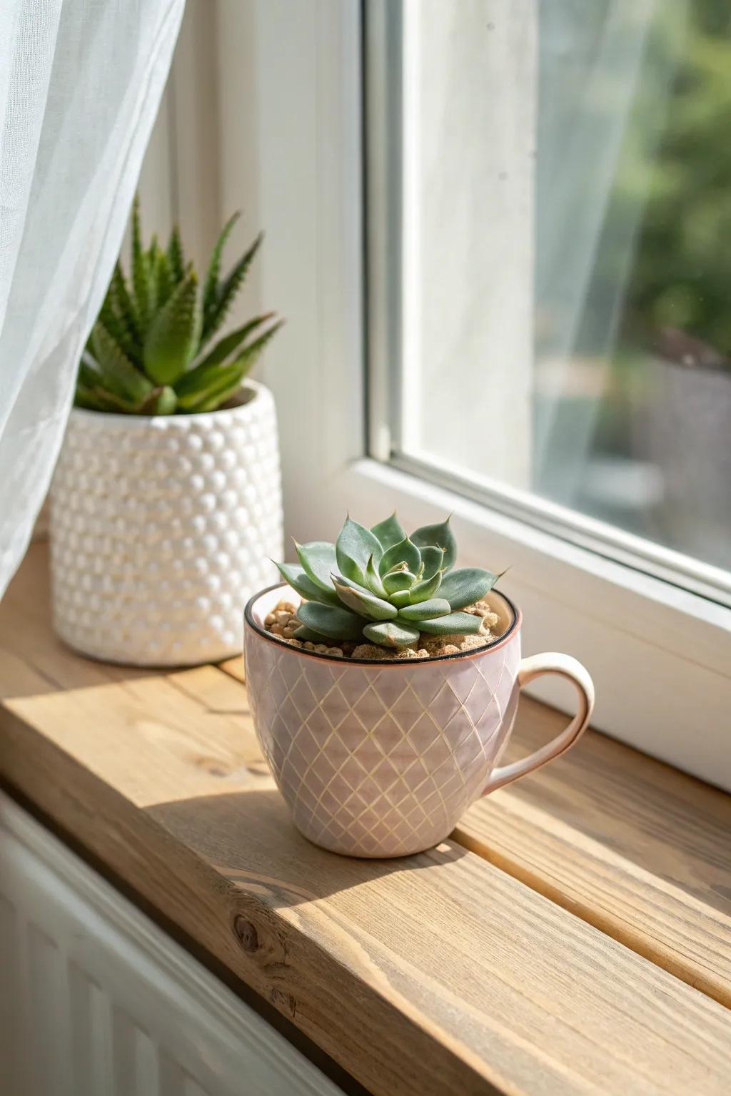 Bring a touch of nature indoors with a beautifully crafted teacup planter. 🌿☕