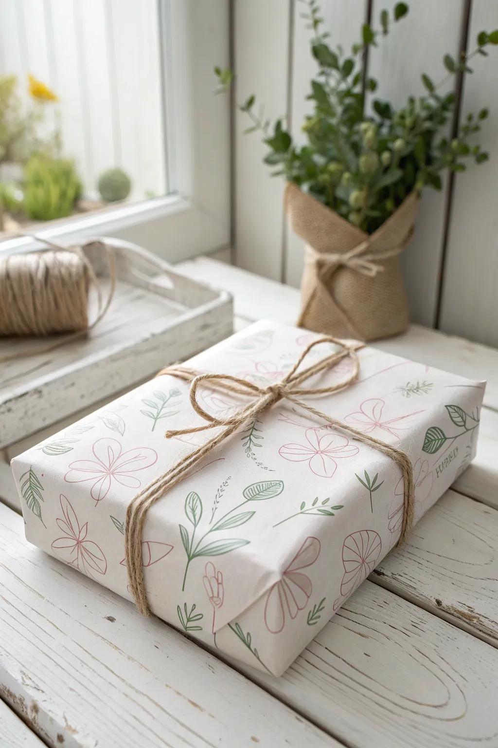 Elevate your gift-giving with custom-printed tissue paper that blends minimalist design with a touch of boho charm.