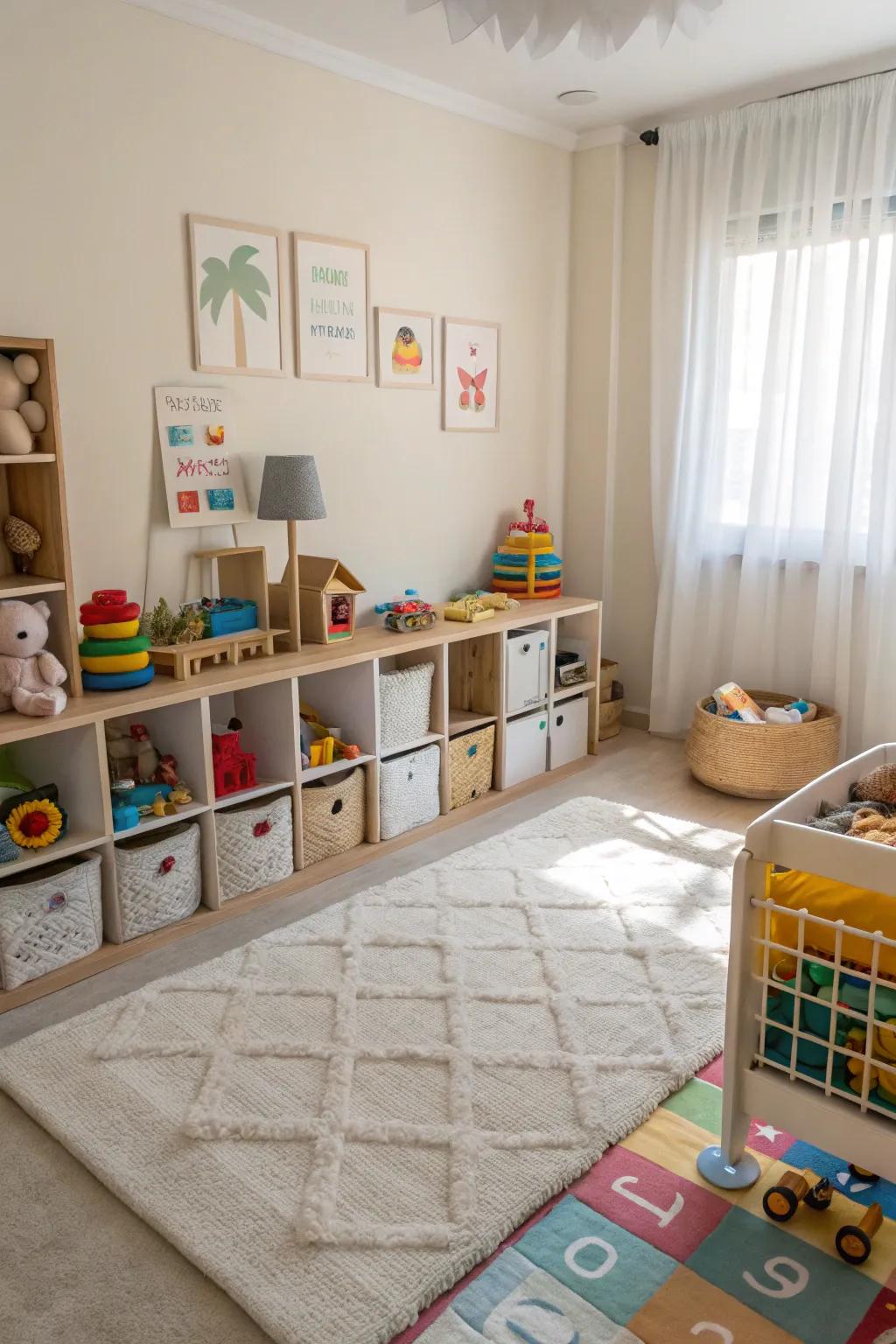 A dedicated play area encourages creativity and fun.