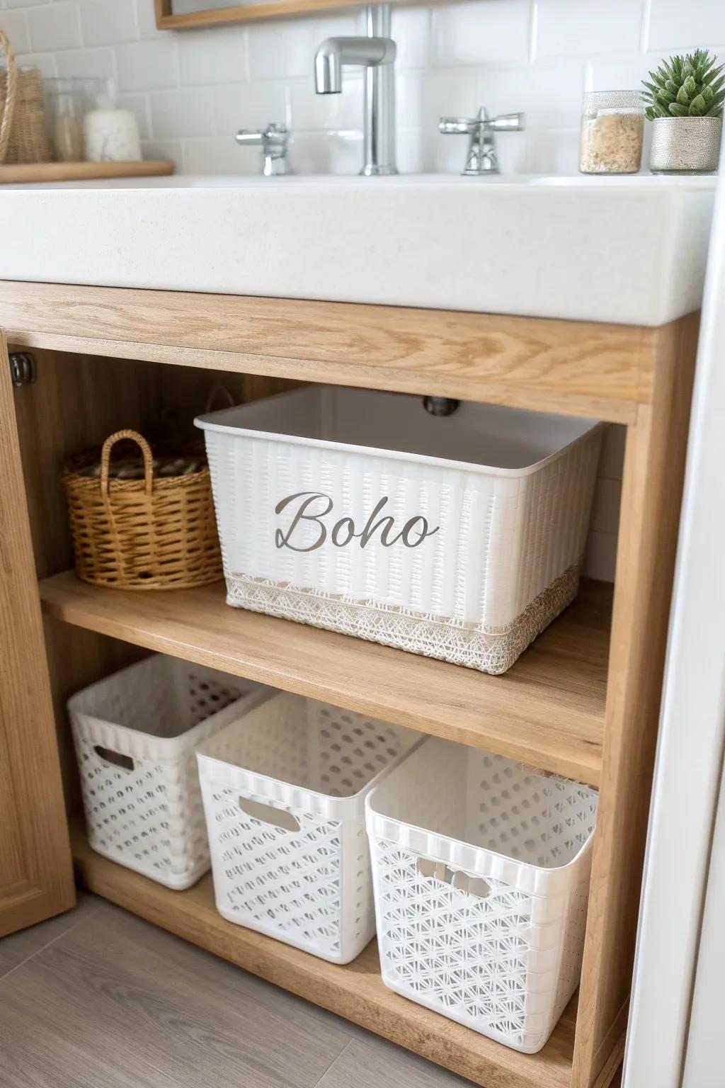 Transform chaos into calm with labeled elegance—your key to a stress-free bathroom sanctuary.