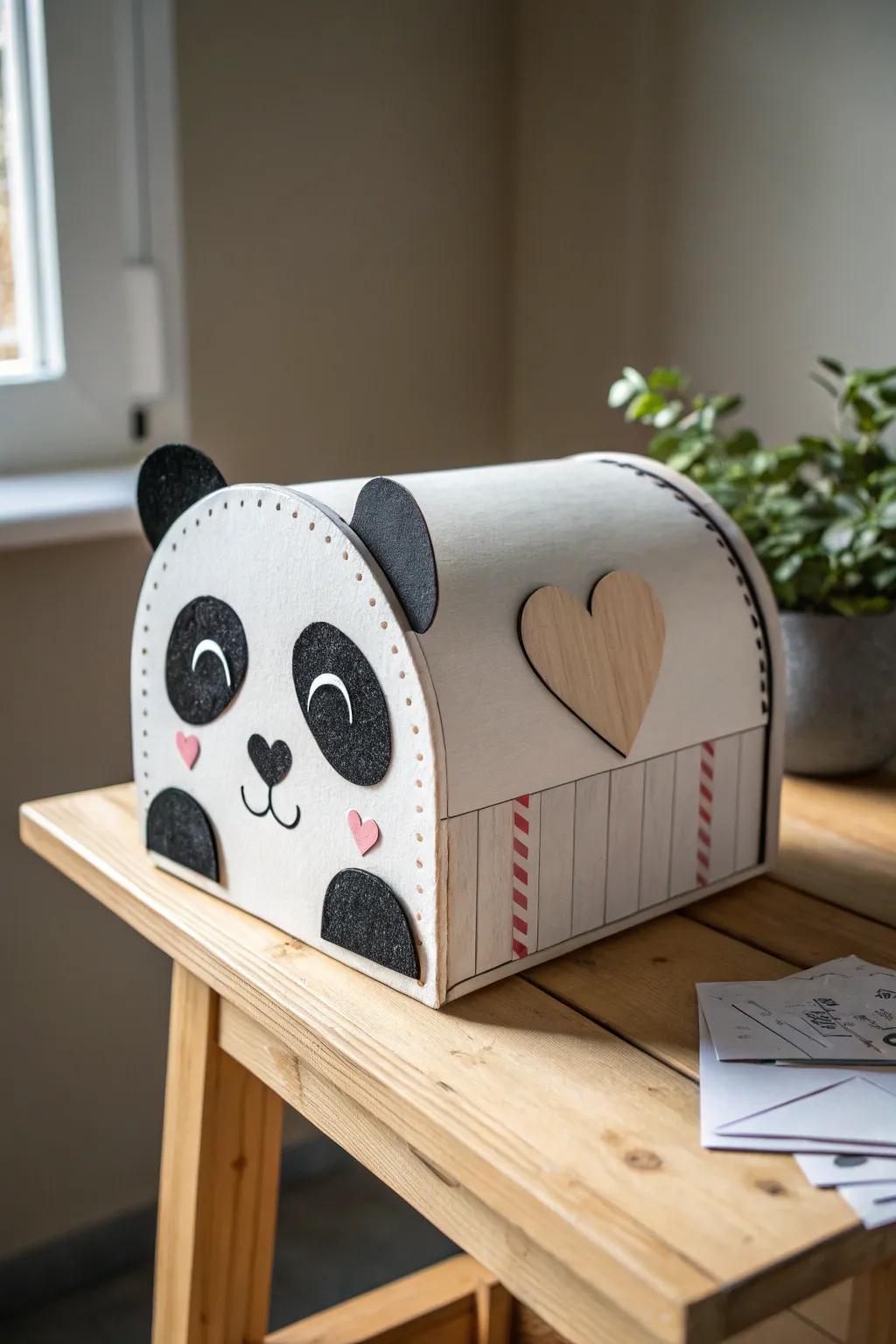 Adorable DIY Panda Mailbox: A Simple Yet Charming Valentine's Day Delight!