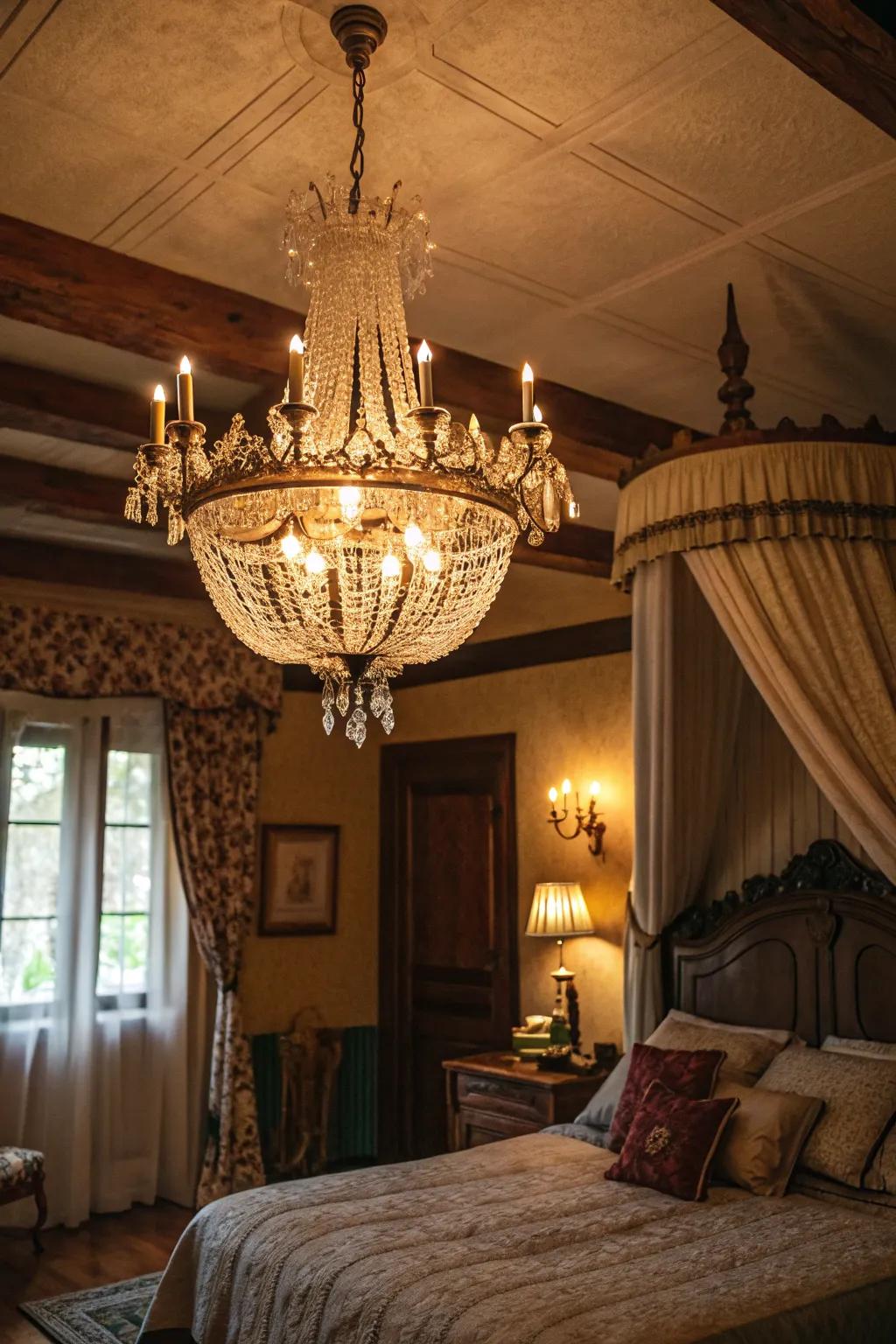 Vintage lighting sets the perfect mood.