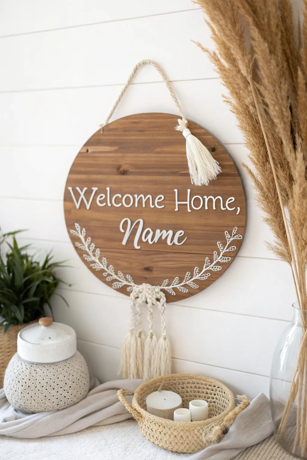 Welcome them home with a touch of personalization and natural beauty.