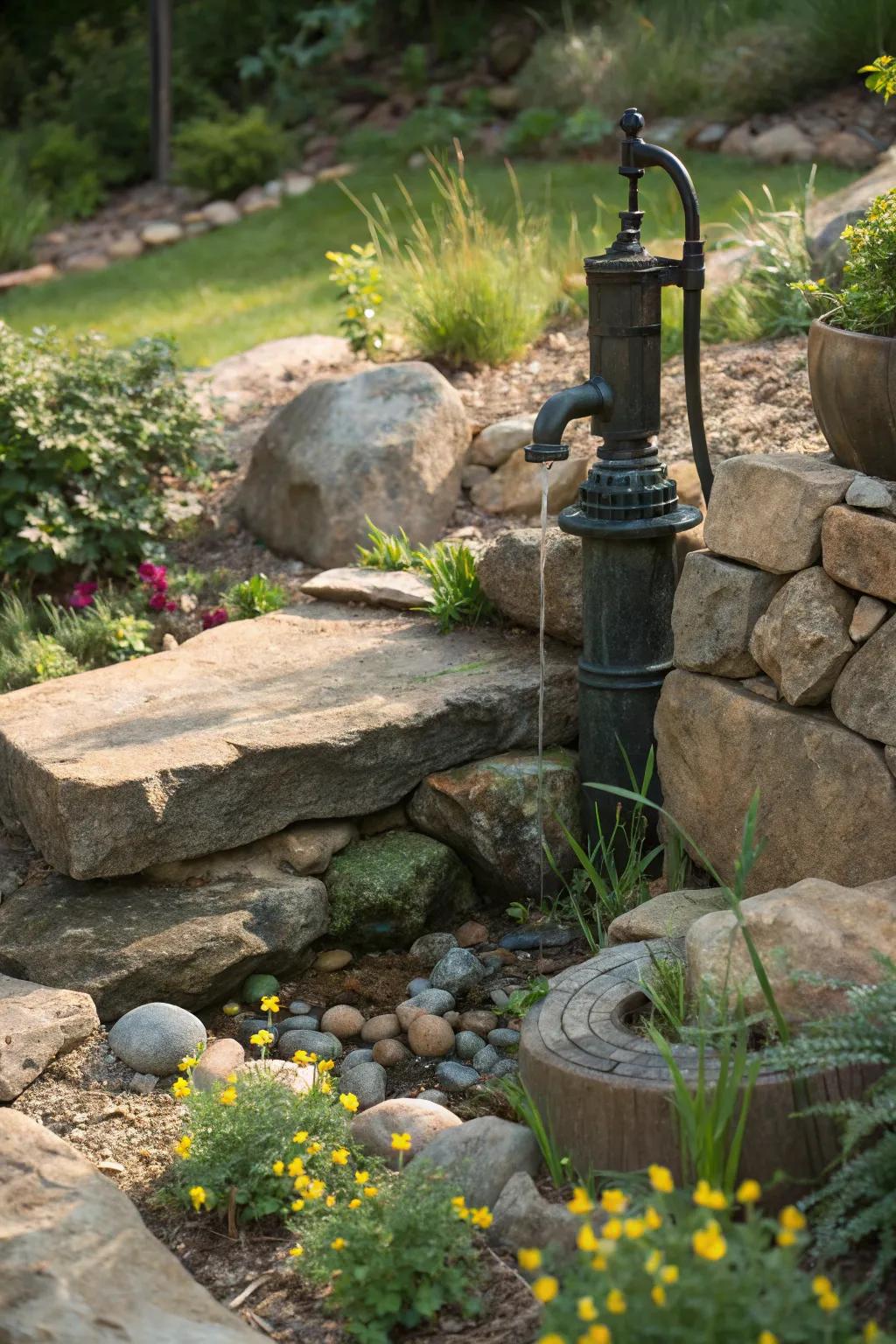 Transform your outdoor space with a rock garden camouflage, blending utility with natural beauty.