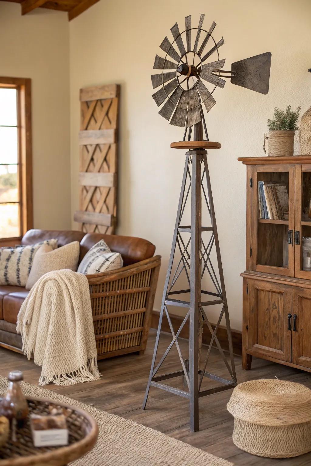 Mix different materials for a stylish, cozy living space.