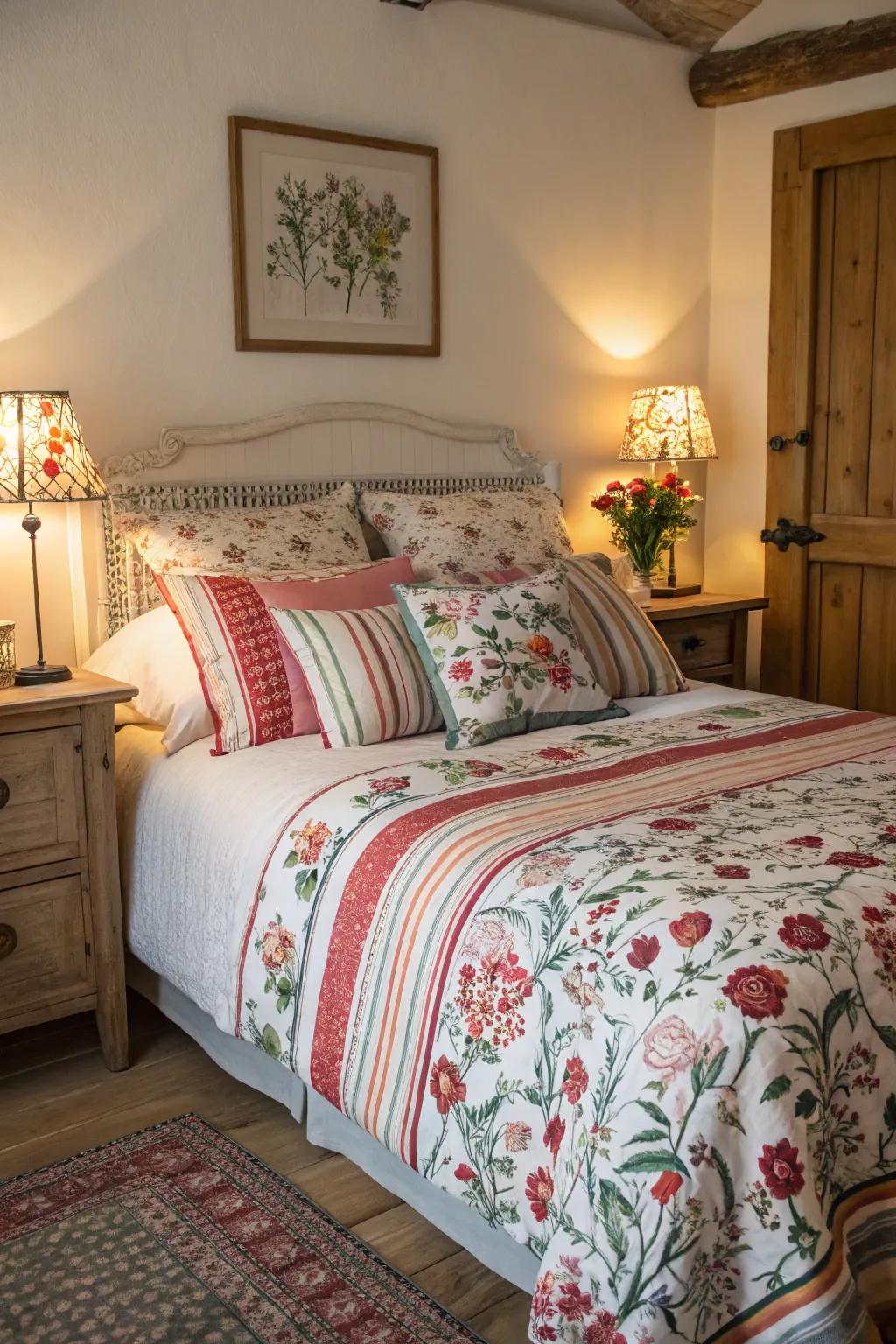 Patterns bring life and interest to winter bedding.