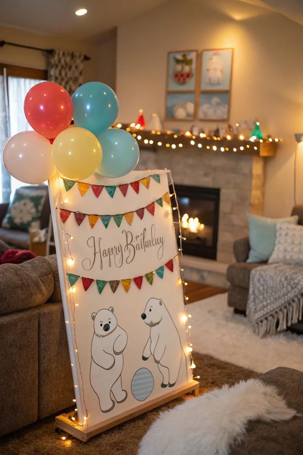 Add a touch of the Arctic with polar bear decorations.