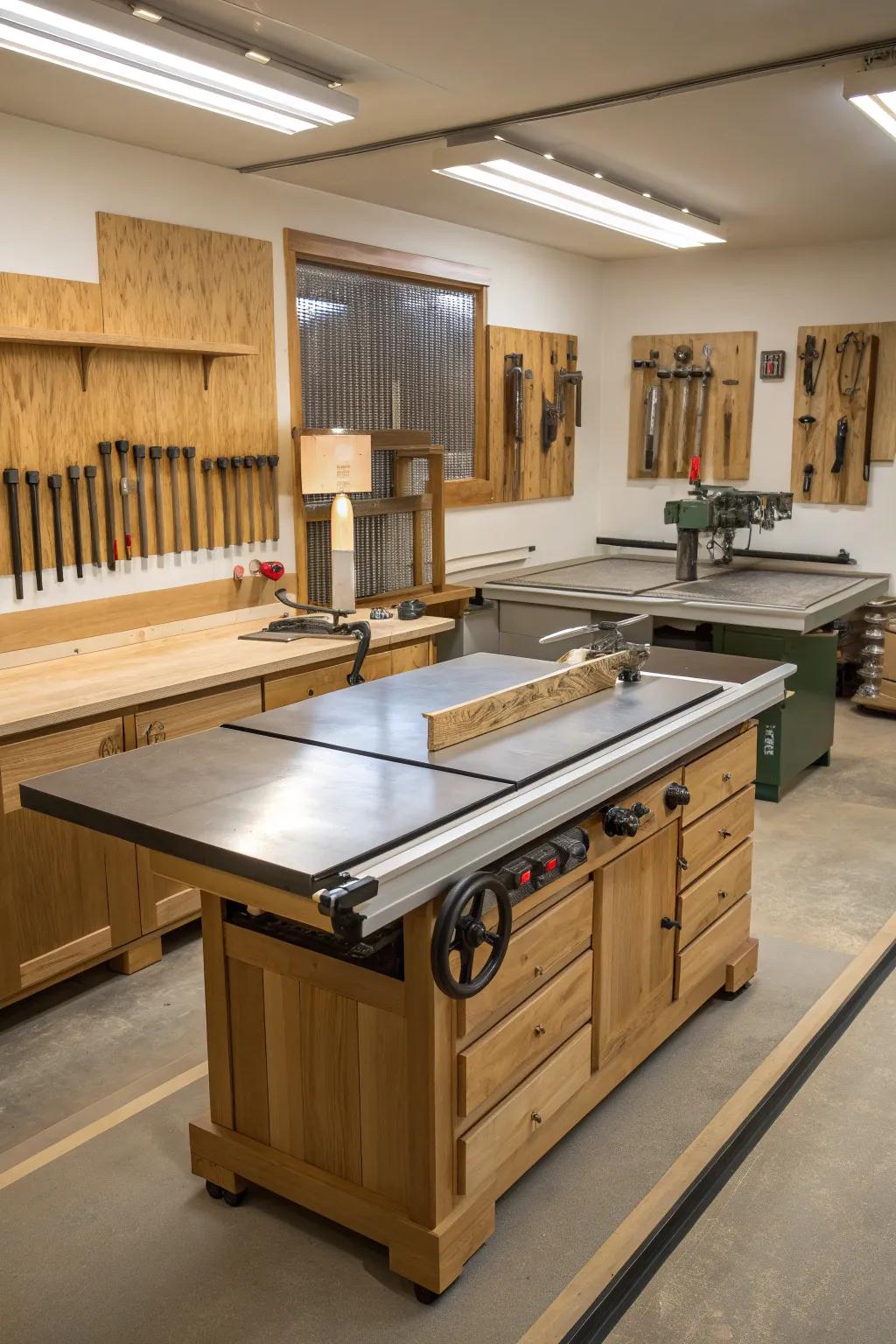 Transform your cuts with a dedicated saw station—where precision meets craftsmanship.