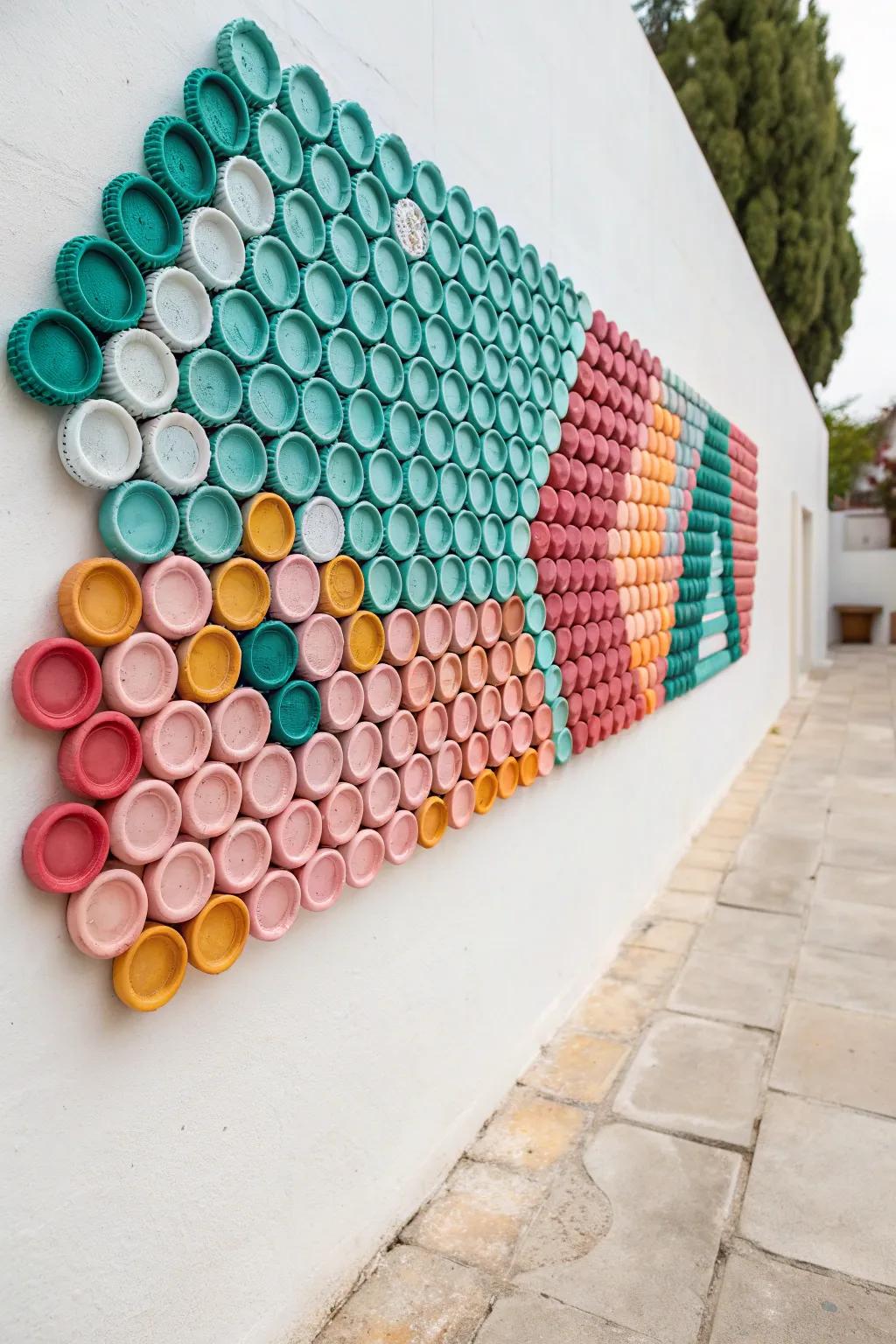 Transform ordinary bottle caps into extraordinary wall art and bring a pop of color to your minimalist space!