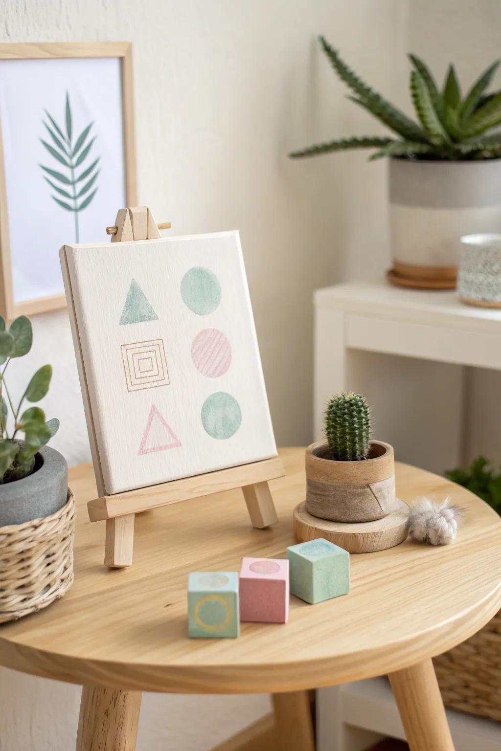 Unleash your baby's creativity with geometric fun and simplicity. 🎨✨ #BabyArt #MinimalistBeauty
