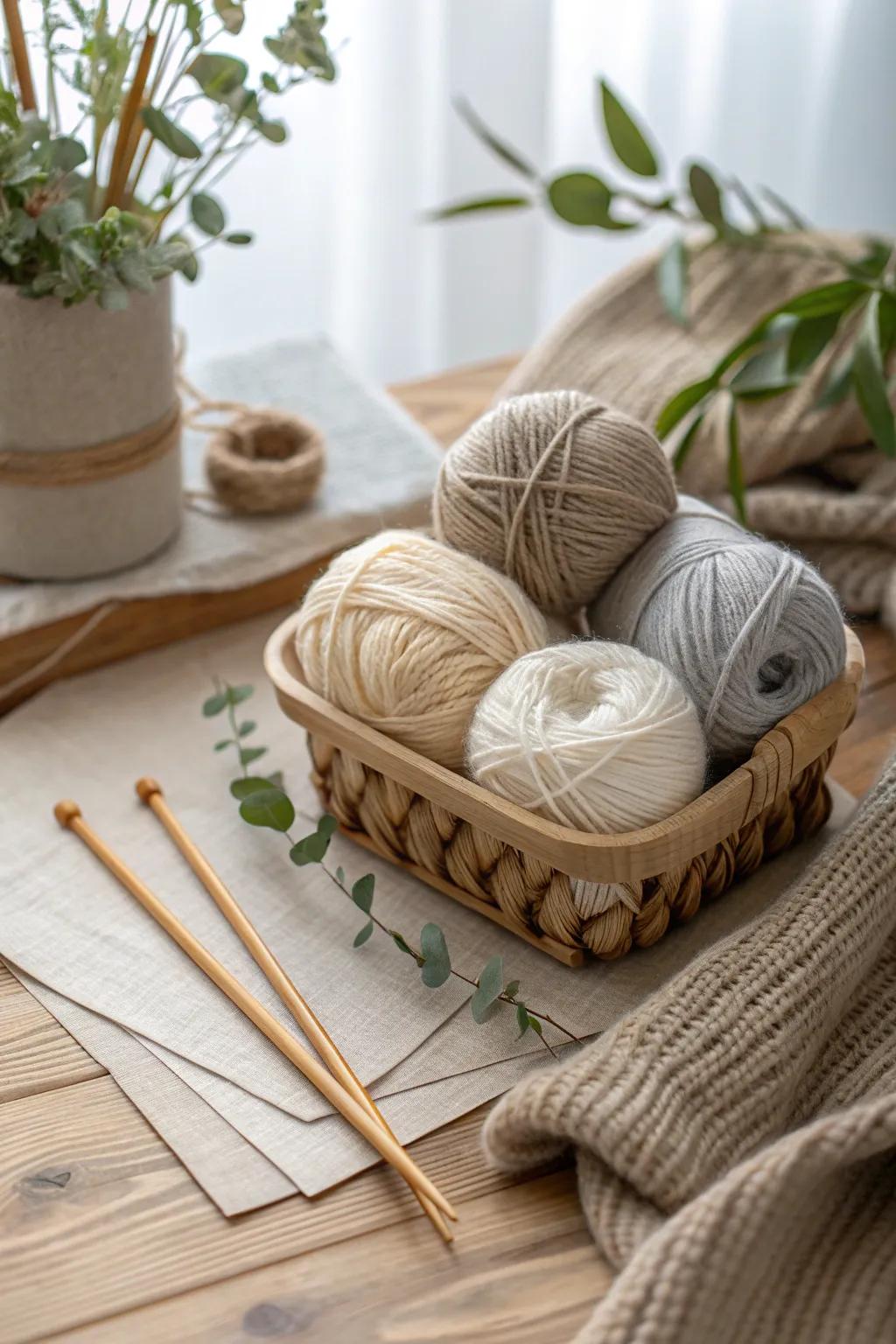 Unwind and create with our serene DIY knitting kit, perfect for nurturing your inner artisan.