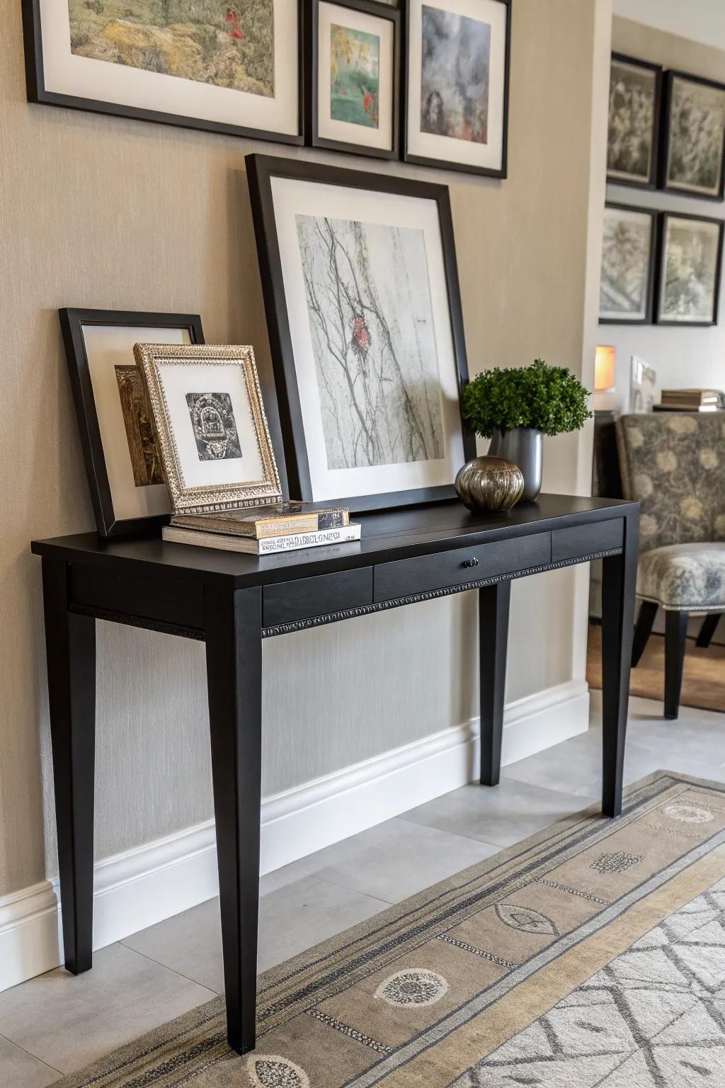 Layered artwork creates a dynamic and engaging display.