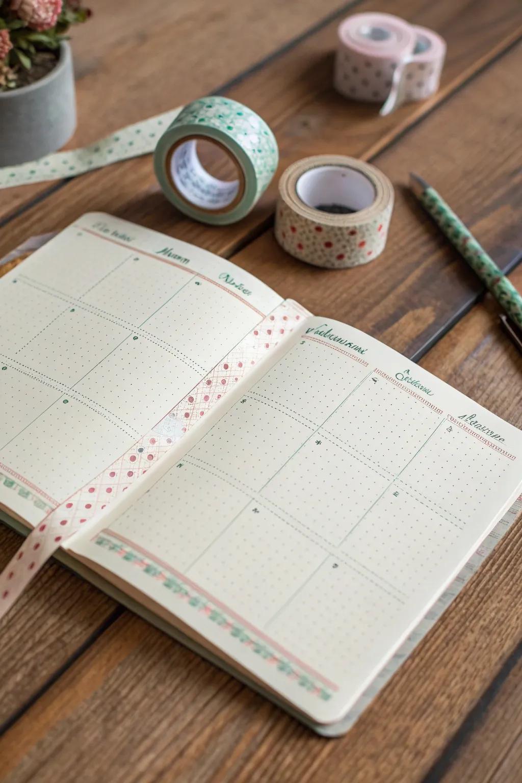 Transform your bullet journal with a touch of washi tape magic—simple, yet stunning!