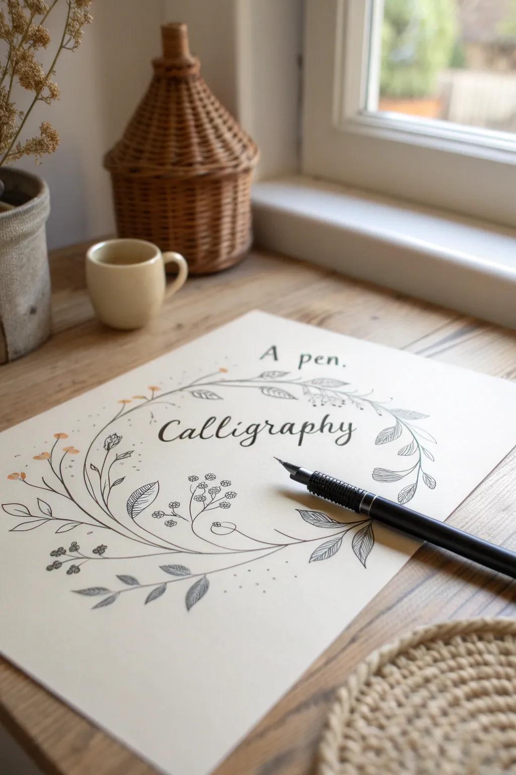 Unleash your creativity with a perfect blend of calligraphy and illustration. Let your art tell a story.