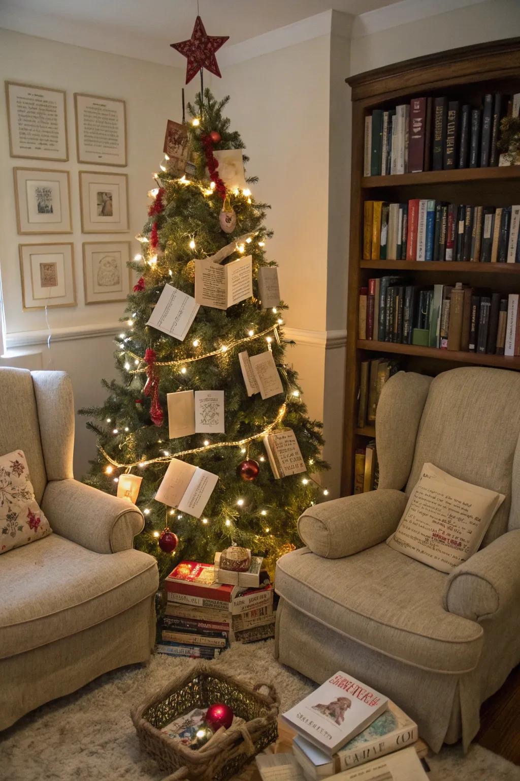 A storybook-themed tree that brings literary magic to your home.