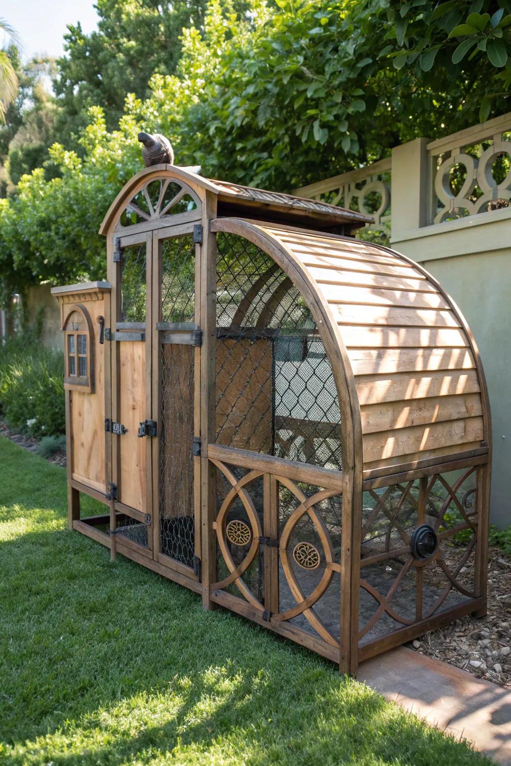Elevate your backyard with a handcrafted portable chicken roost that blends functionality with artistry.