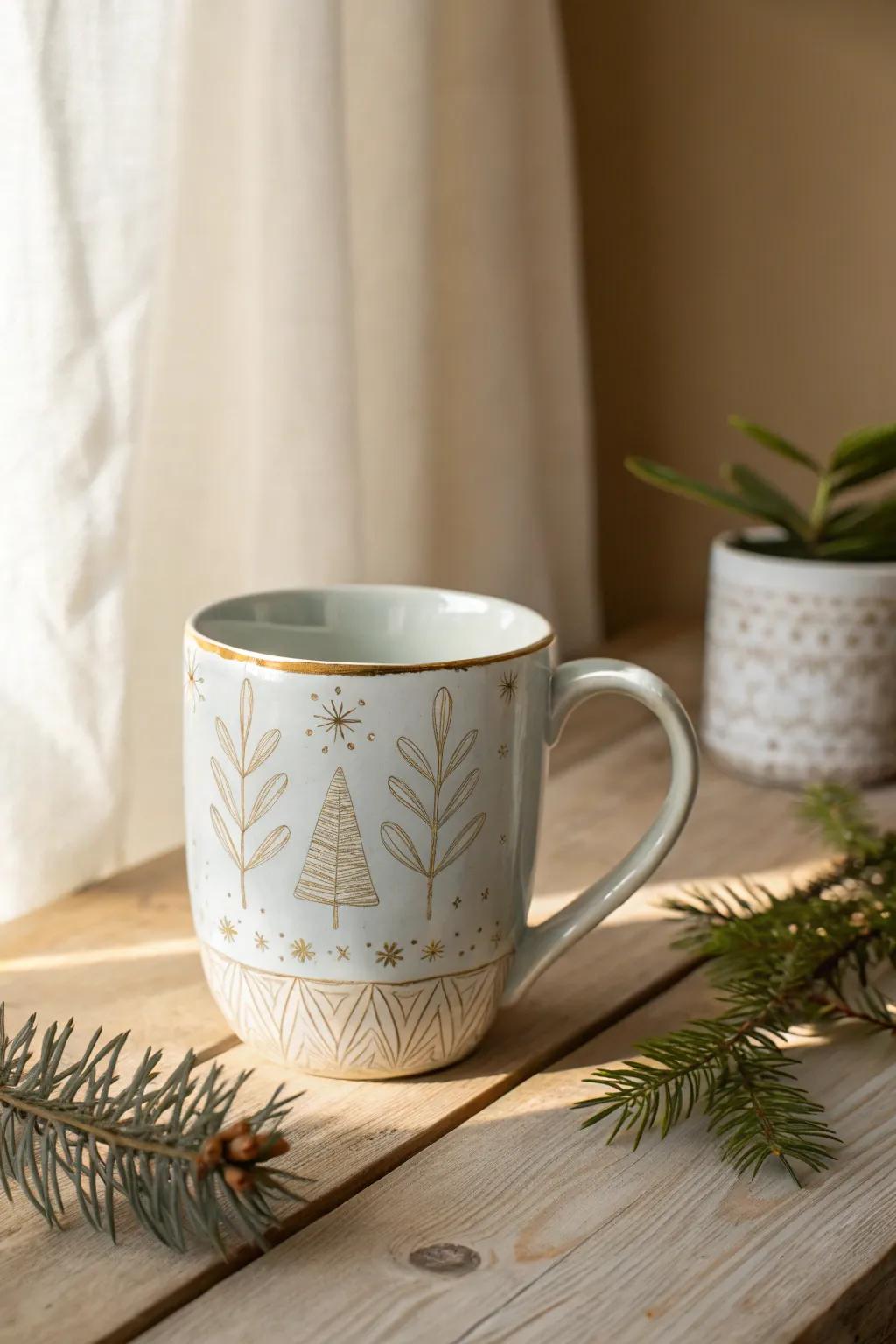 Unleash your creativity with DIY painted mugs—where minimalist design meets festive charm.