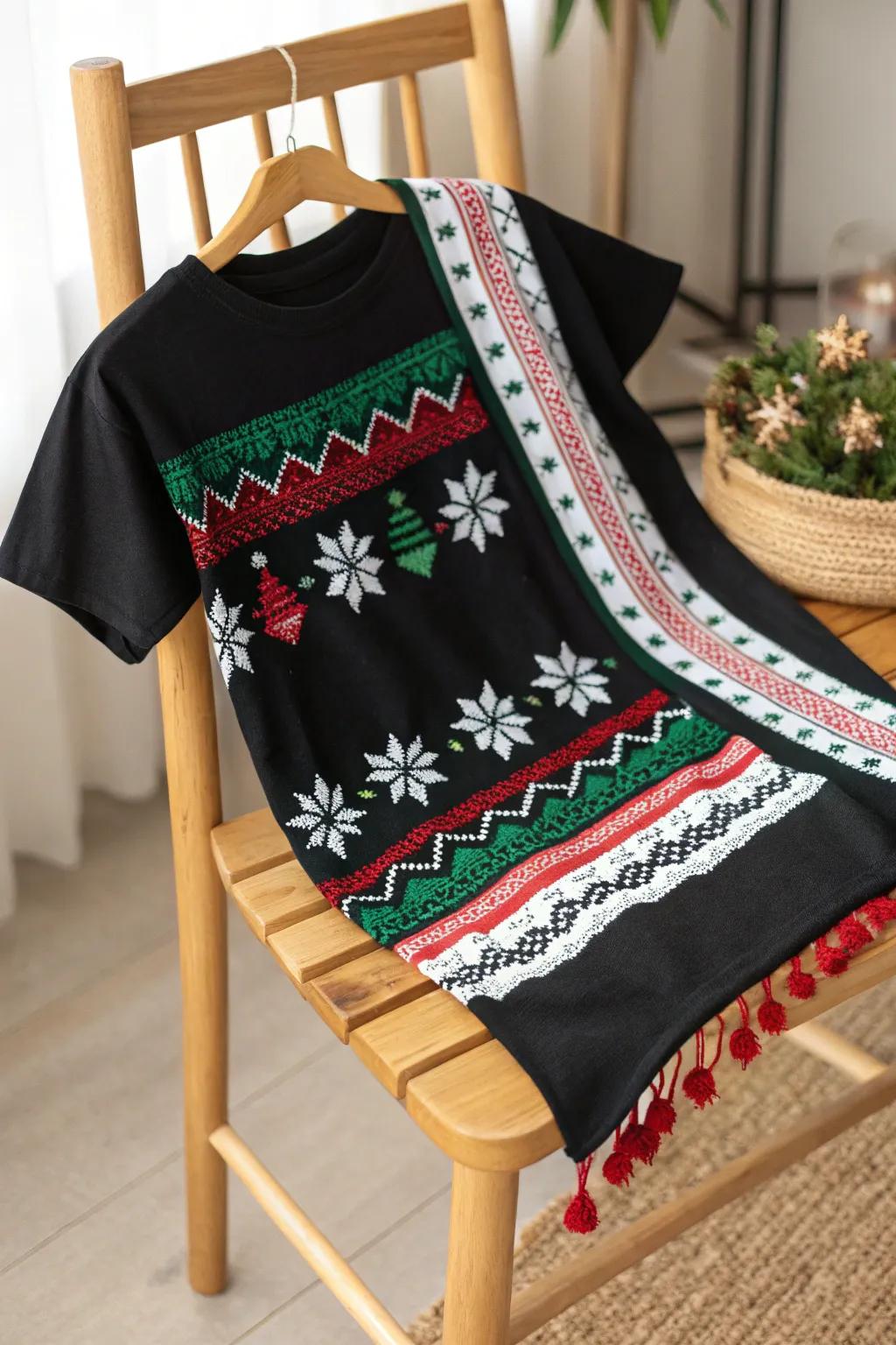 Elevate your holiday style with this minimalist Christmas tee—where classic colors meet Scandinavian charm.