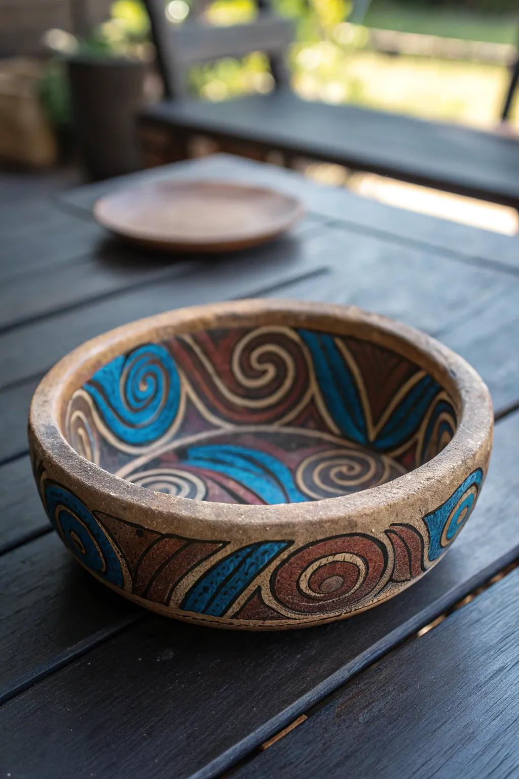 Elevate your space with an abstract clay ashtray, where artistry meets craftsmanship.
