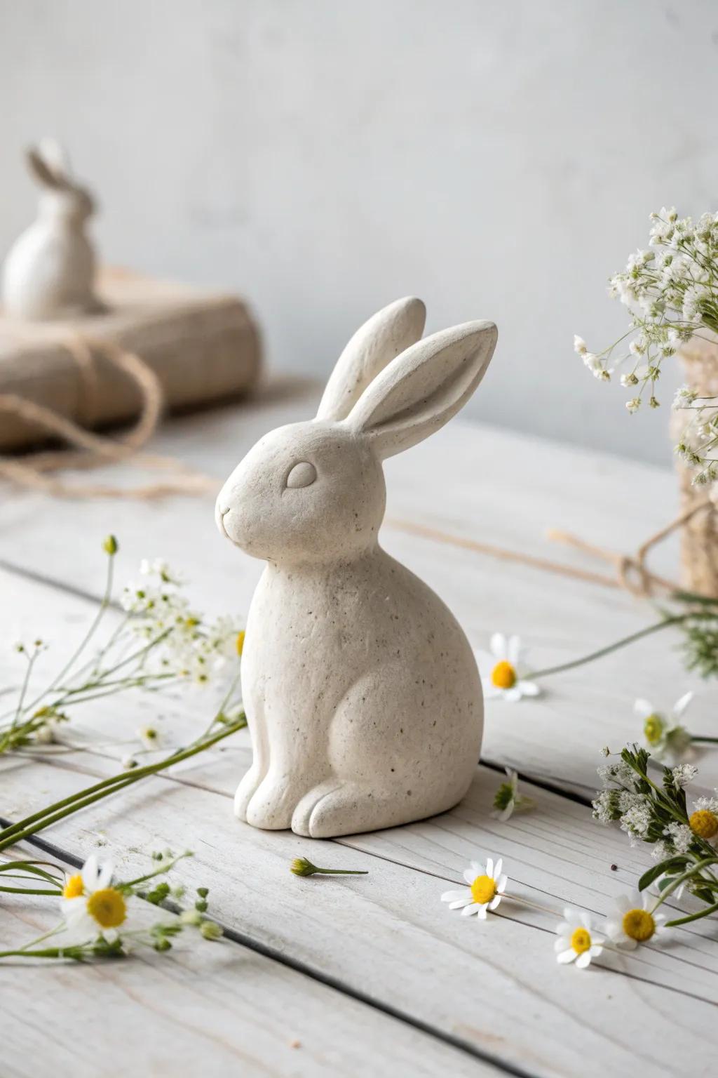 Embrace the charm of spring with this minimalist clay bunny – a handcrafted touch of simplicity and natural beauty.