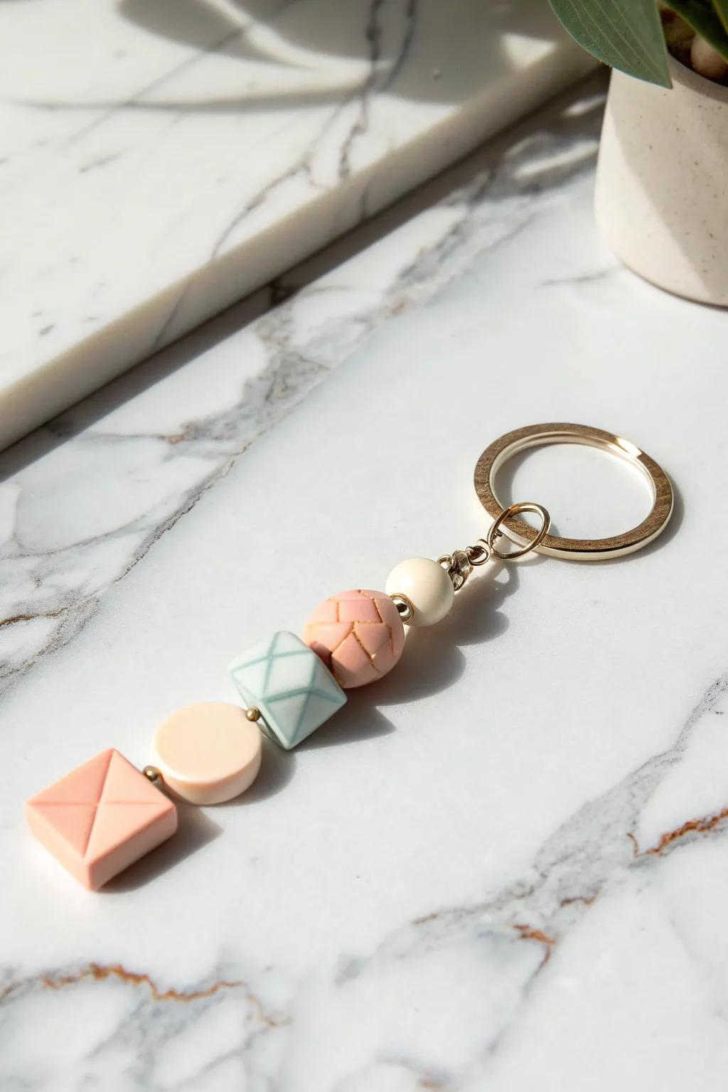 Elevate your style with a touch of modern elegance. Discover the art of abstract clay keychains.