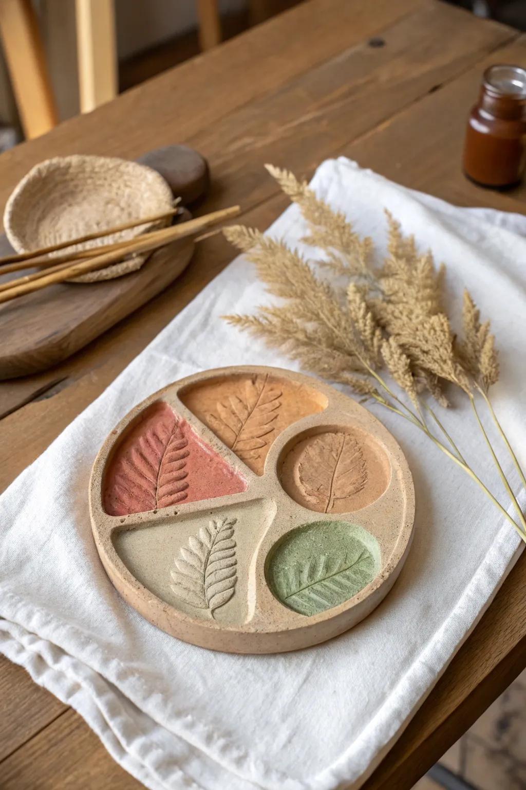 Embrace the beauty of nature with a rustic clay palette, perfect for your earthy creations.