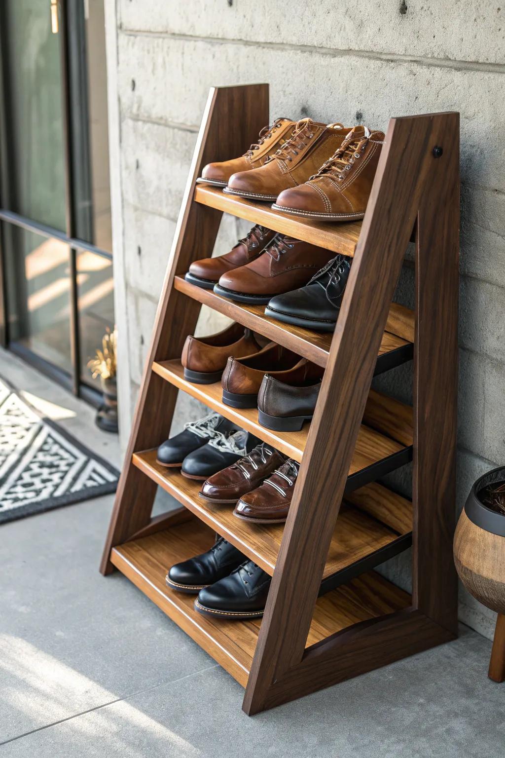 Elevate your style with a custom-built shoe wall, where craftsmanship meets elegance.