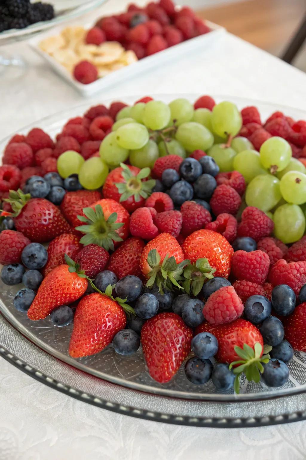 Add a splash of color with a fresh fruit fantasy cold plate.