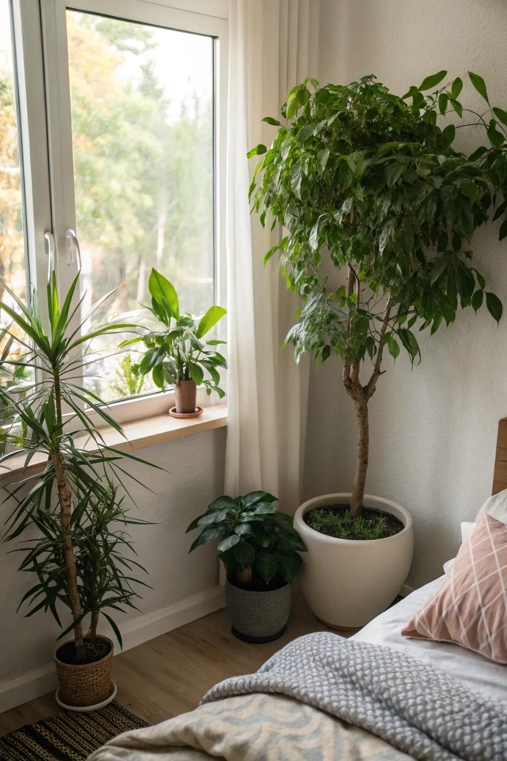 Indoor plants add a refreshing burst of life.