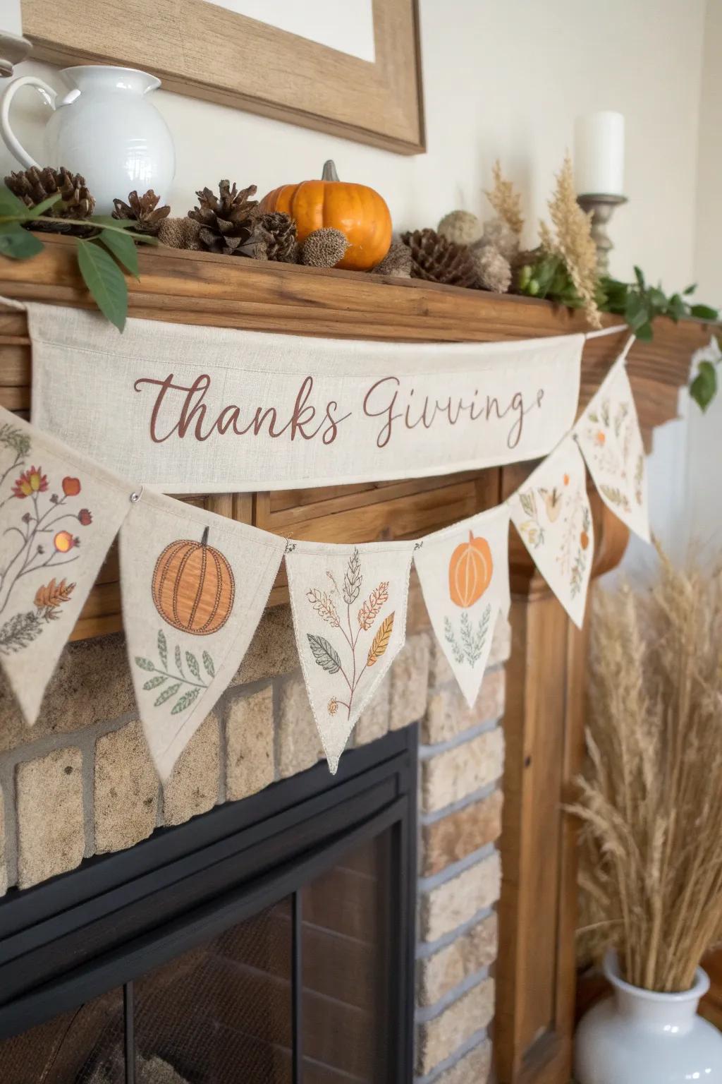 Celebrate Thanksgiving with a touch of personalized elegance on your mantel.