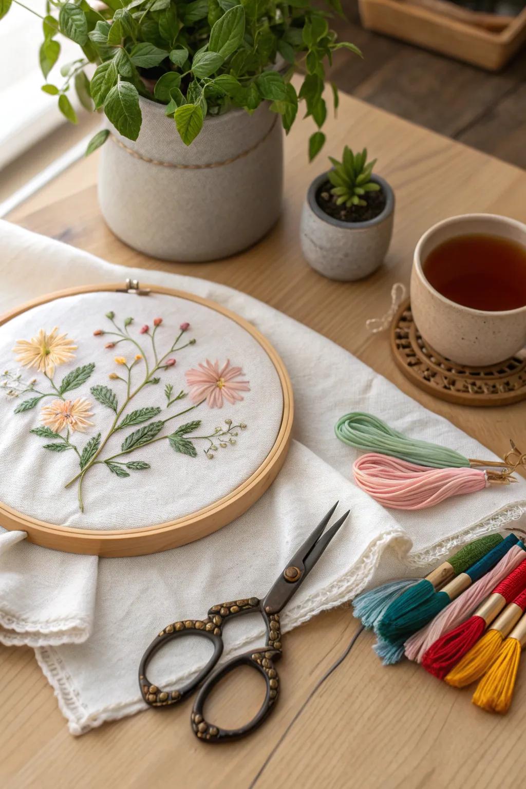 Unleash your creativity with this elegant embroidery kit – where Scandinavian simplicity meets Boho beauty.