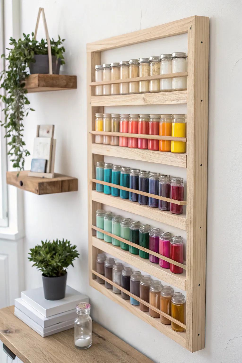 Elevate your creativity with chic vertical storage solutions that blend beauty and function.
